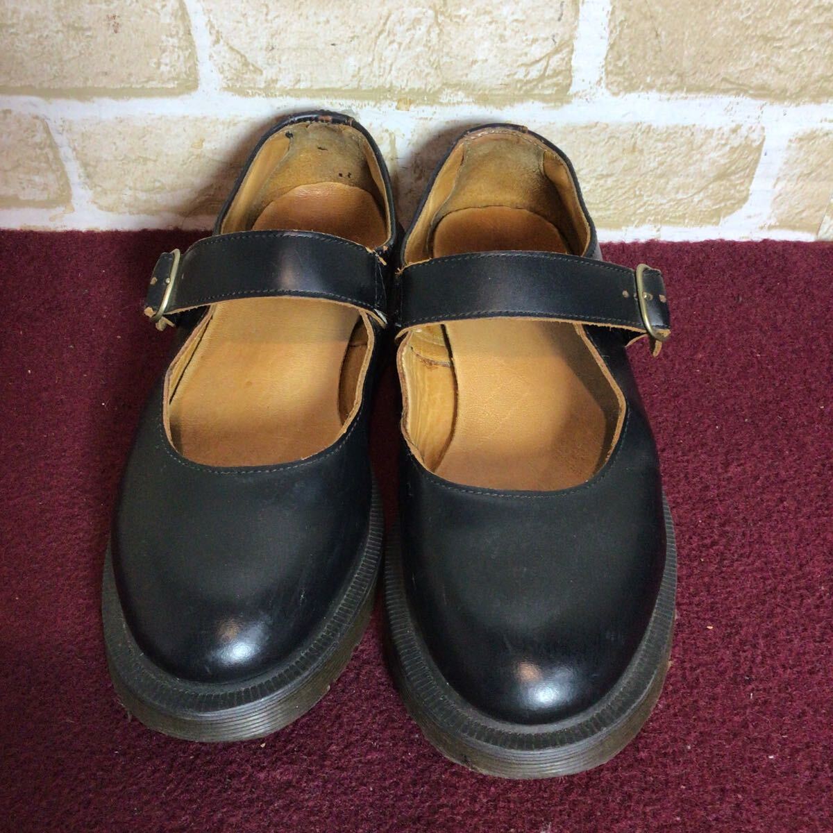 【売り切り!送料無料!】A-357 Dr.Martens!ローファー パンプス!UK4 23.0~23.5cm位!ローファーパンプス!黒!ブラック!ストラップあり!中古!