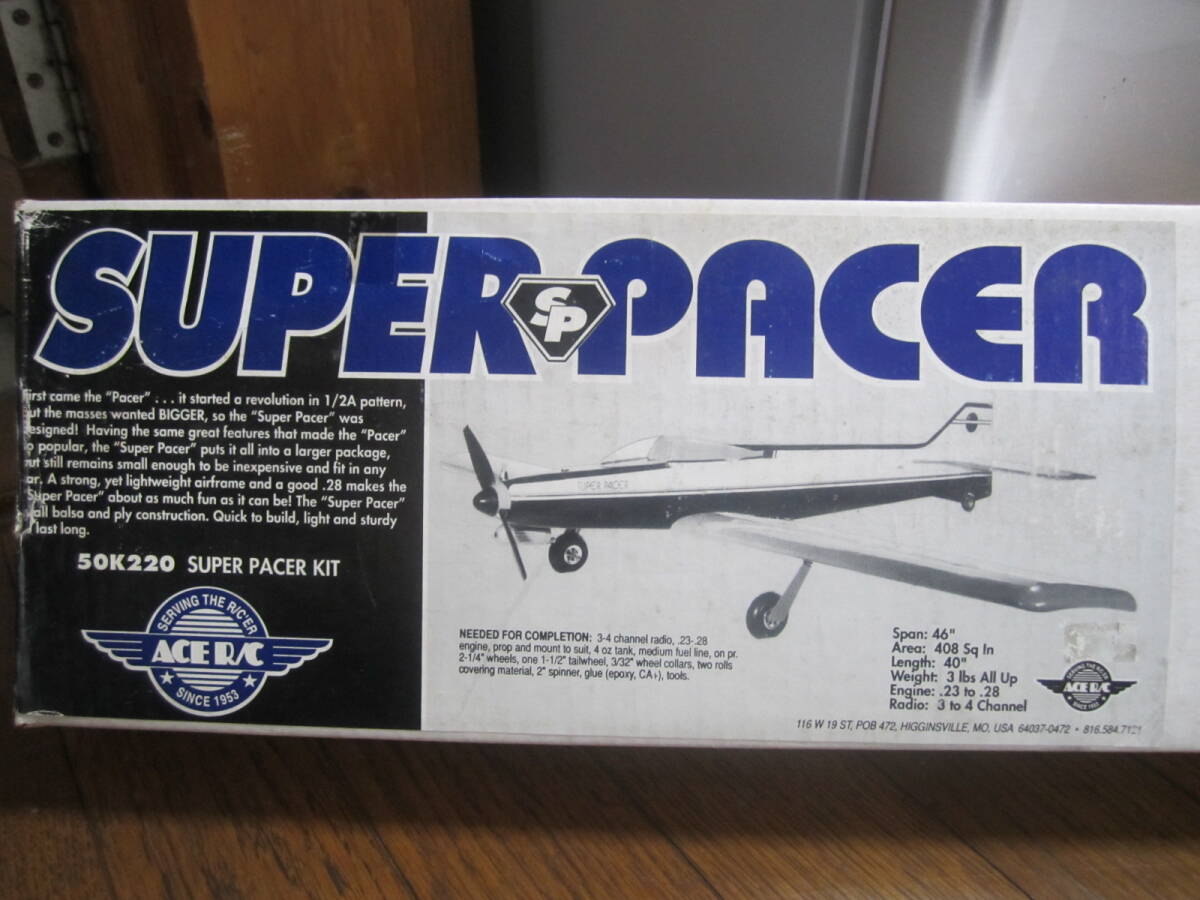 SUPER PACER ACE RC 新品 未組み立て 昭和レトロ デッドストック ENGINE 23～28 名門 エース 正規輸入品 最高級バルサキット USA 50K220