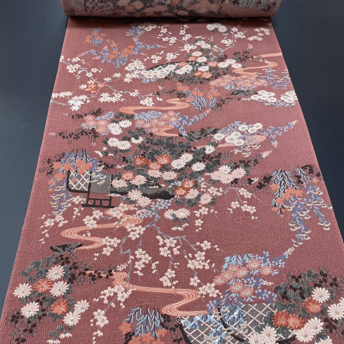 #. одежда магазин .# высококлассный крепдешин общий рисунок мелкий рисунок .. обработка натуральный шелк ткань надеты сяку справка розничная цена 138,000 иен японский костюм японская одежда кимоно #KUR227.