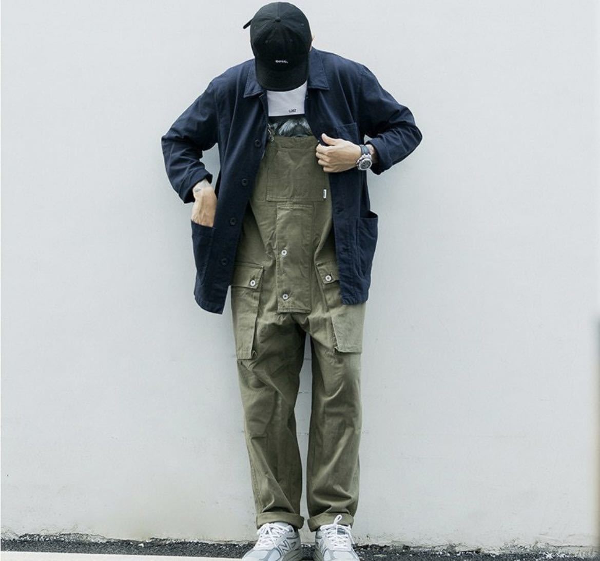  overall Denim pants work pants overall Army green pocket jeans coveralls gentleman 
