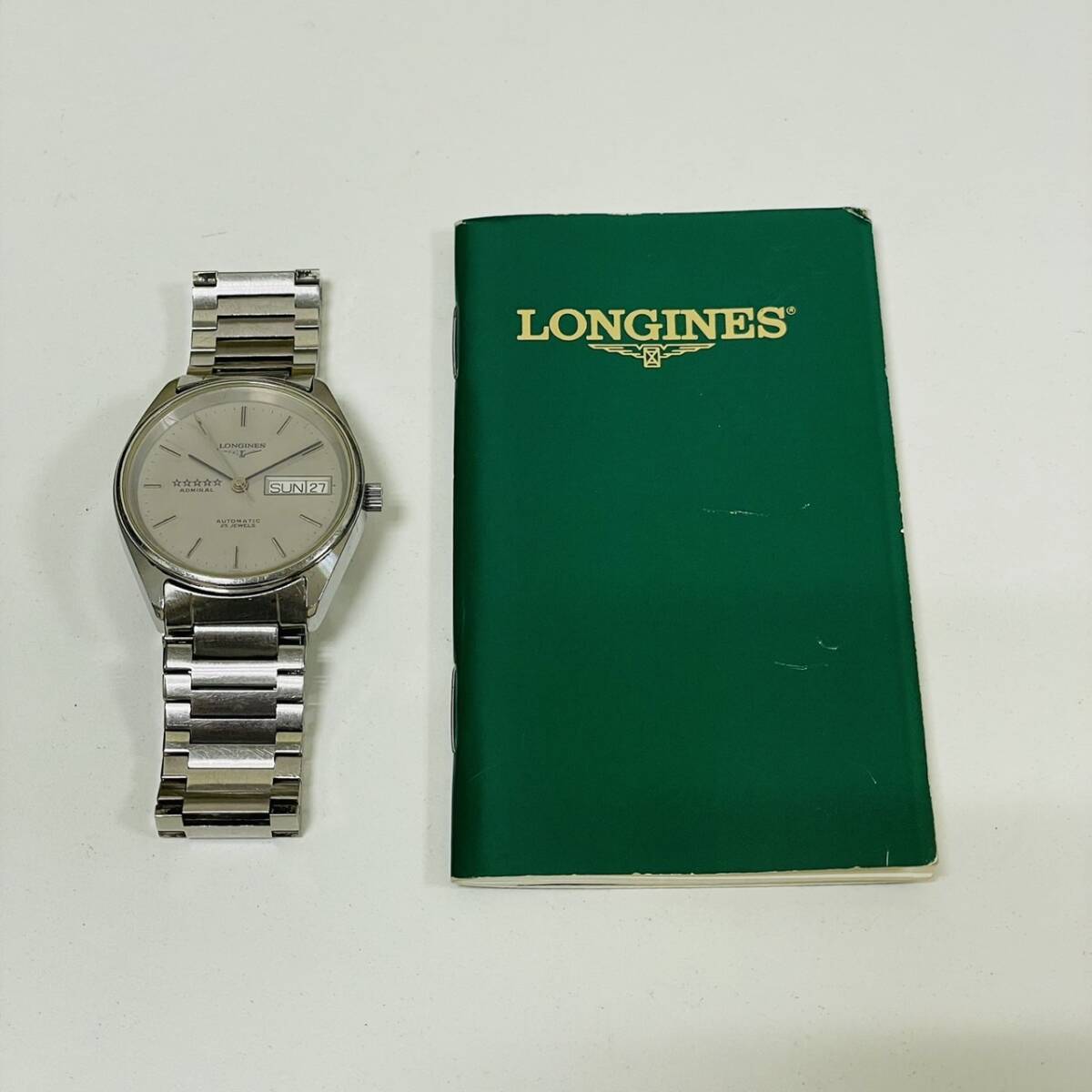 【MIA-11123YN】１円 ～ LONGINES ロンジン ADMIRALアドミラル AUTOMATIC 25JEWELS オートマチック 腕時計 不動品 ジャンク品 長期保管品の画像1