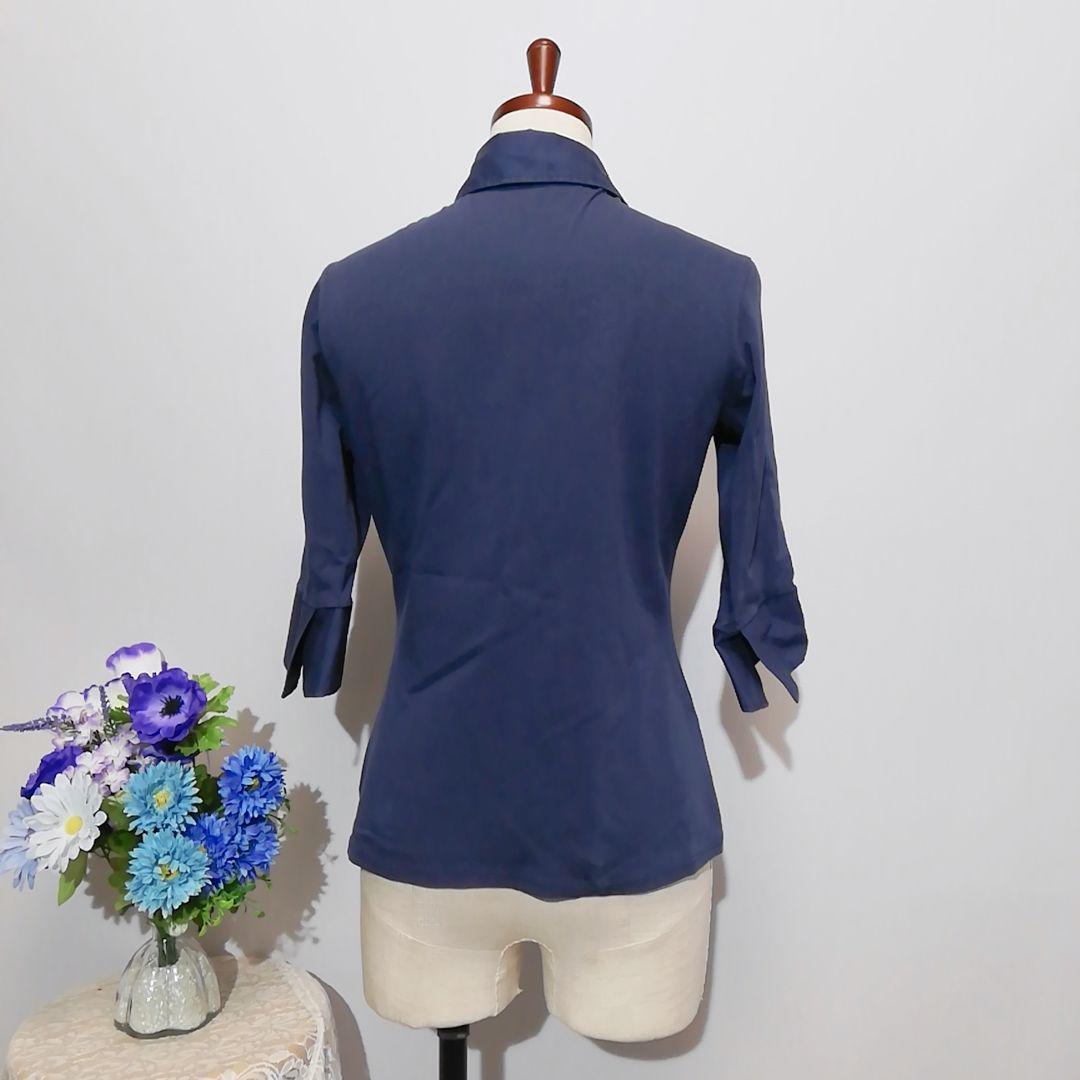 Nara Camicie первоклассный прекрасный товар . минут рукав блуза гонки М соответствует оттенок голубого цвет 