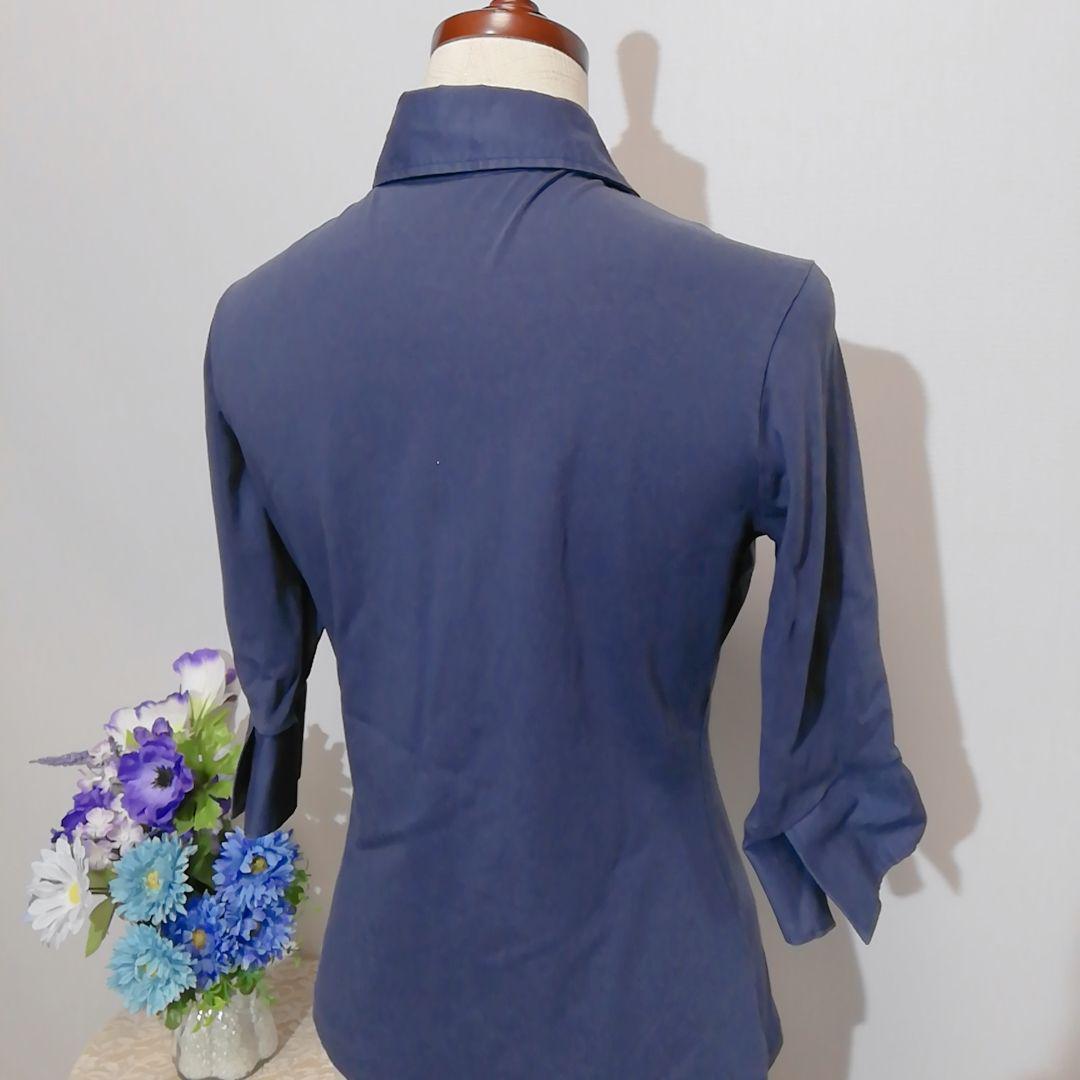  Nara Camicie первоклассный прекрасный товар . минут рукав блуза гонки М соответствует оттенок голубого цвет 