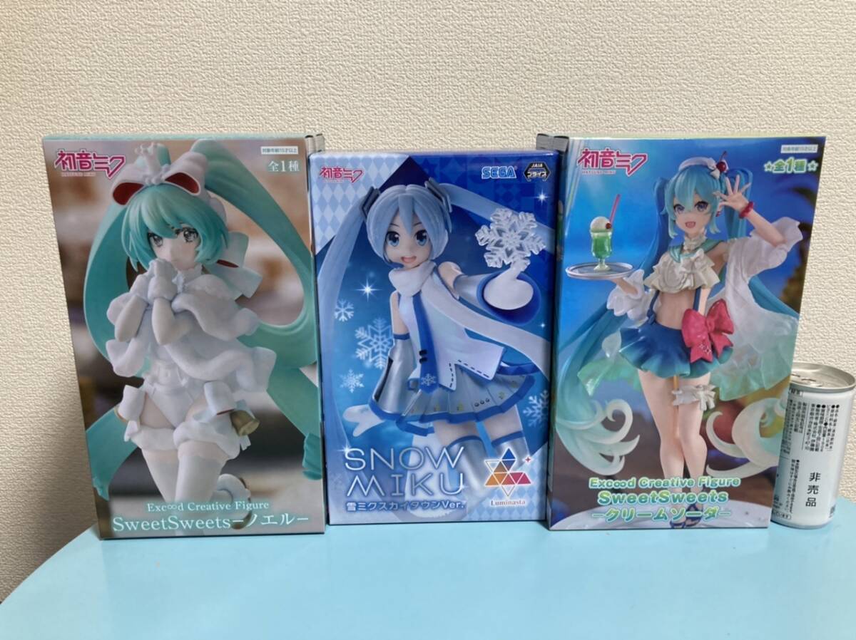 初音ミク -HATSUNE MIKU-★SweetSweets クリームソーダ★ノエル Exc∞d Creative Figure★雪ミク スカイタウンver. Luminasta★まとめて♪の画像1