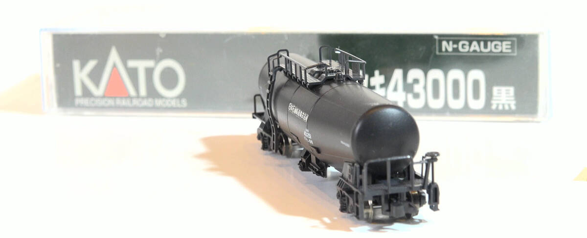 【G44411】KATO「No.8013-1　タキ43000黒」ケース付き　ガソリン専用タンク車　中古Nゲージ　ジャンク_画像6