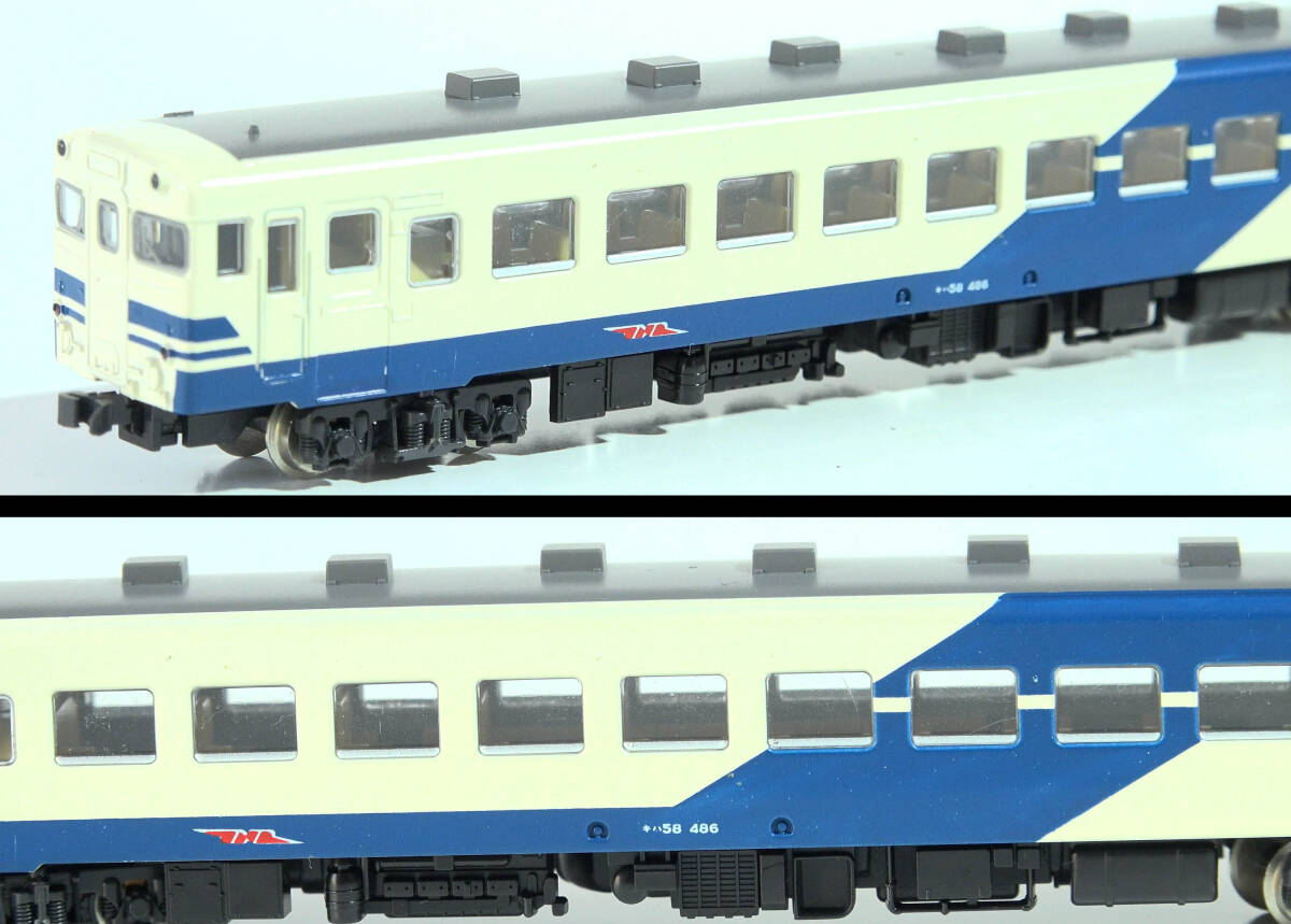 【G43R80】KATO「キハ58 うみねこ号」ケースなし 特別色(三陸鉄道乗入用-うみねこ非冷房）キハ58系急行形気動車 中古Nゲージ ジャンク_画像8