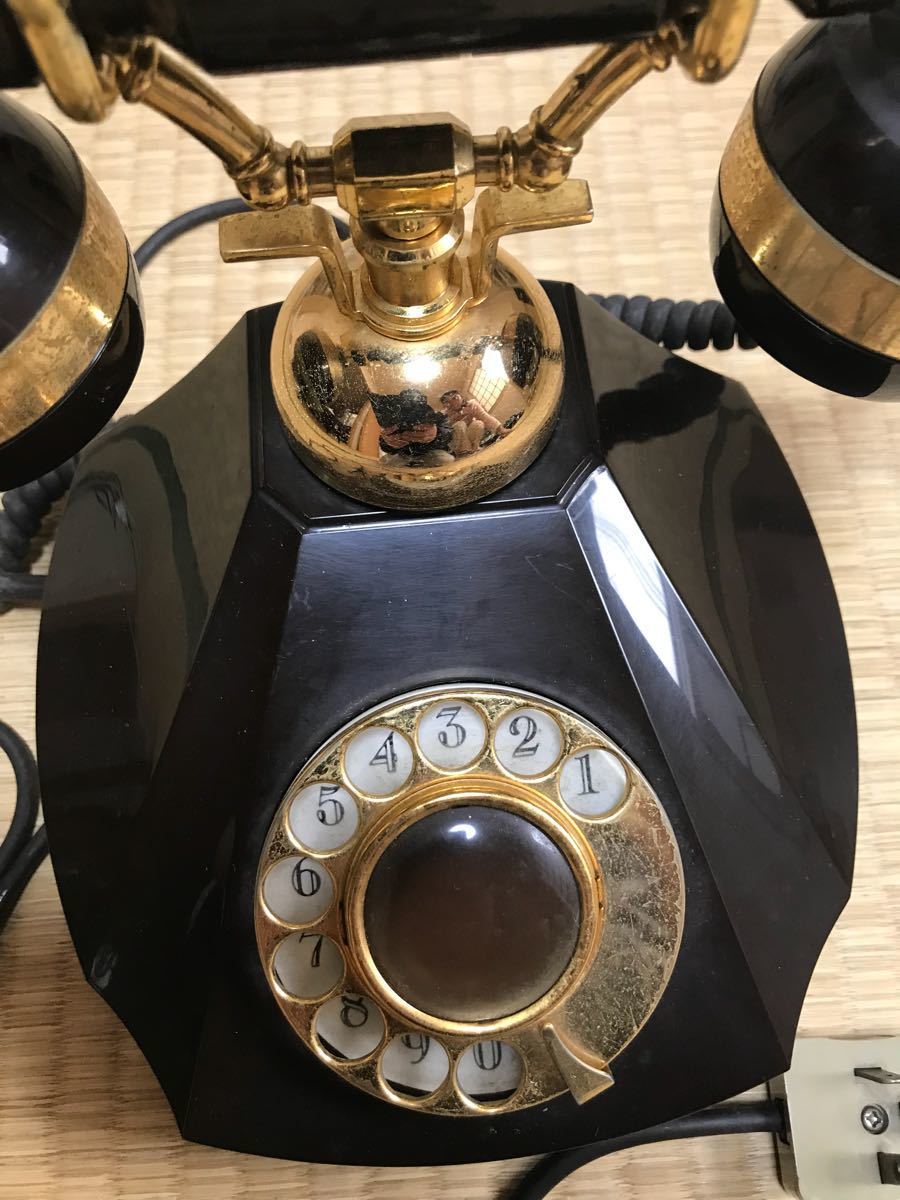  ultra rare * retro telephone machine dial type antique Tamura electro- machine elegance interior 