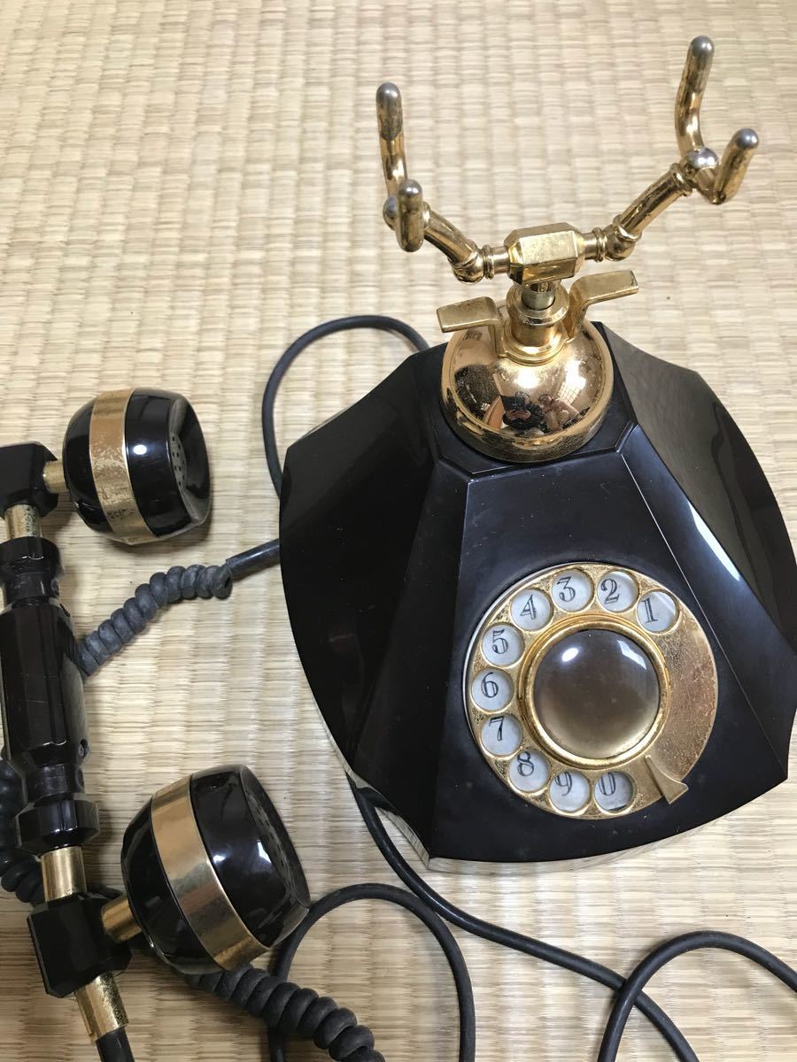  ultra rare * retro telephone machine dial type antique Tamura electro- machine elegance interior 
