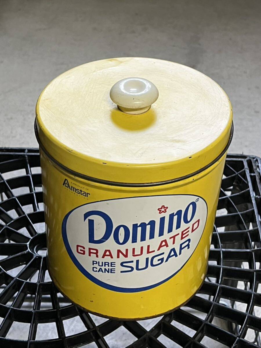 Vintage ヴィンテージ Domino tin缶 ティン缶 キャニスターの画像1