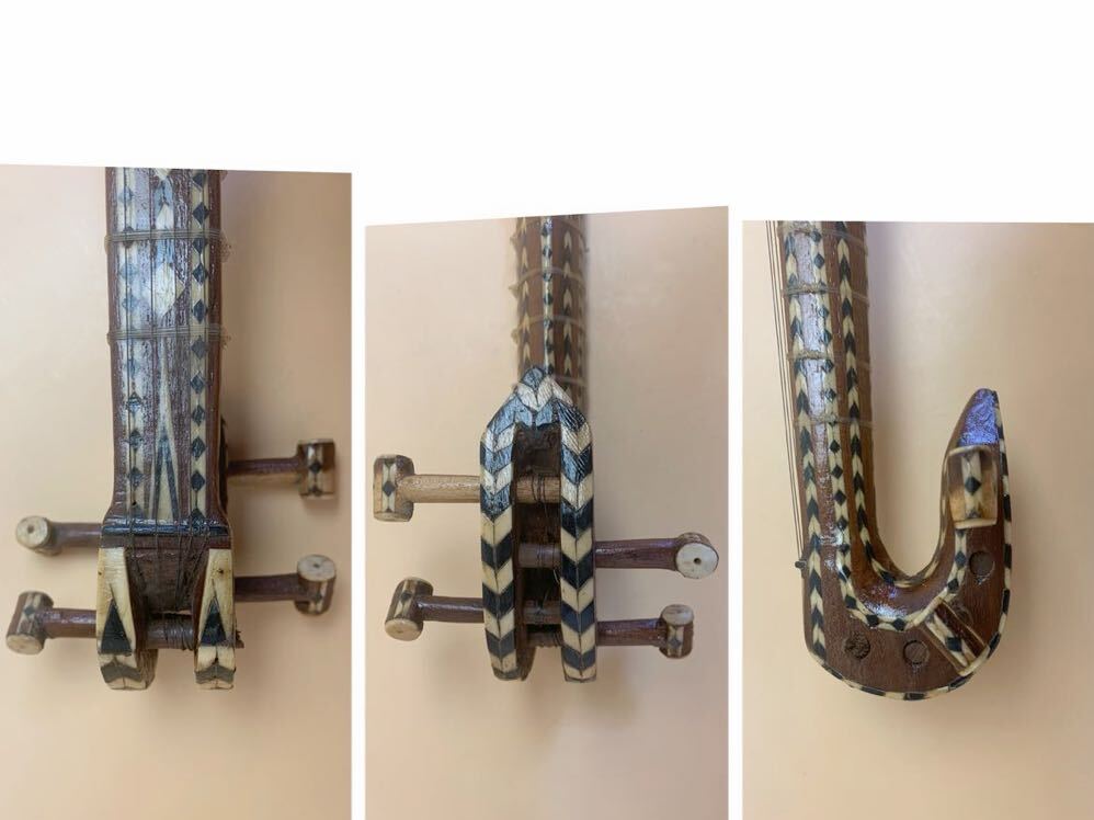 カシュガルラワープ ウィグル伝統楽器 弦楽器 蛇皮製 美品 ８０サイズ発送の画像7