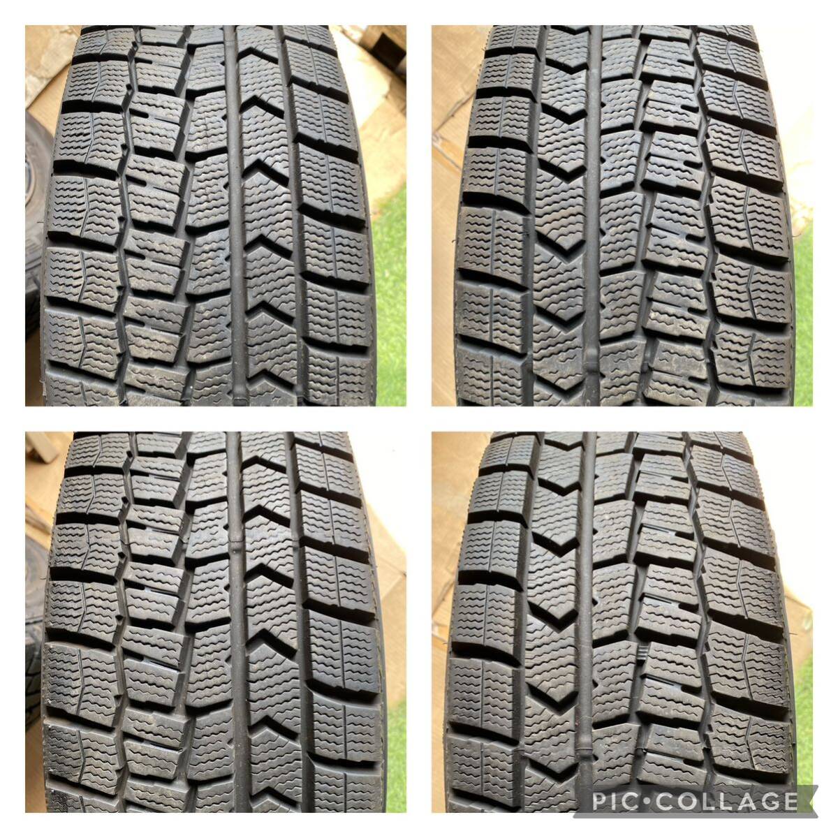 美品 185/65R15 88Q DUNLOP WINTERMAXX スタッドレス 2022年製 バリ山4本セット 15x5.5J ET 42 PCD 4Hx100 ハブ系やく 73mmの画像9