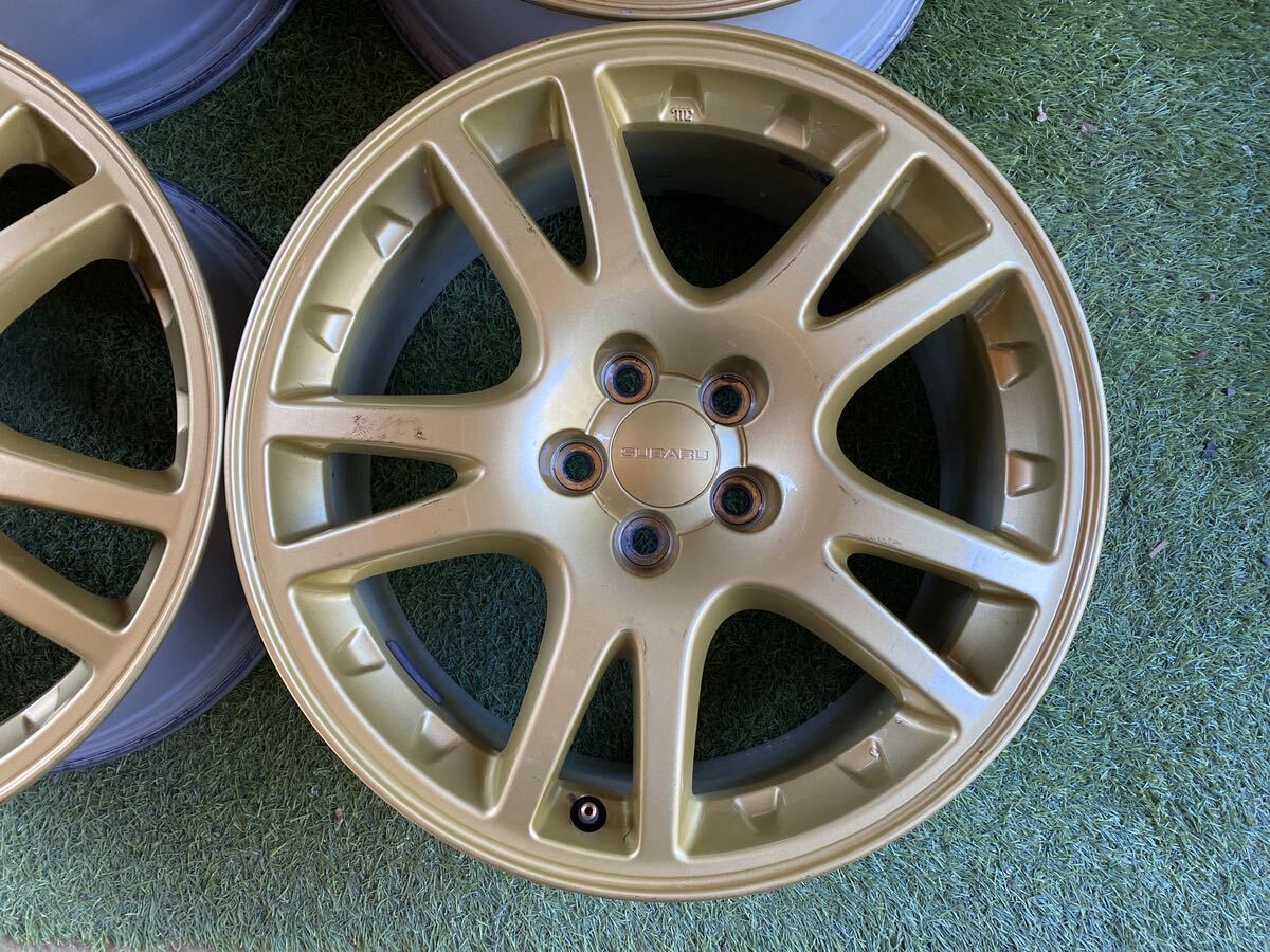 17x7.5J ET53 PCD 5Hx100 インプレッサ GDB STI 純正 ゴール　17インチ ブレンボ対応！ GC8 GF8 レガシィ BE BH BL BP フォレスター_画像5