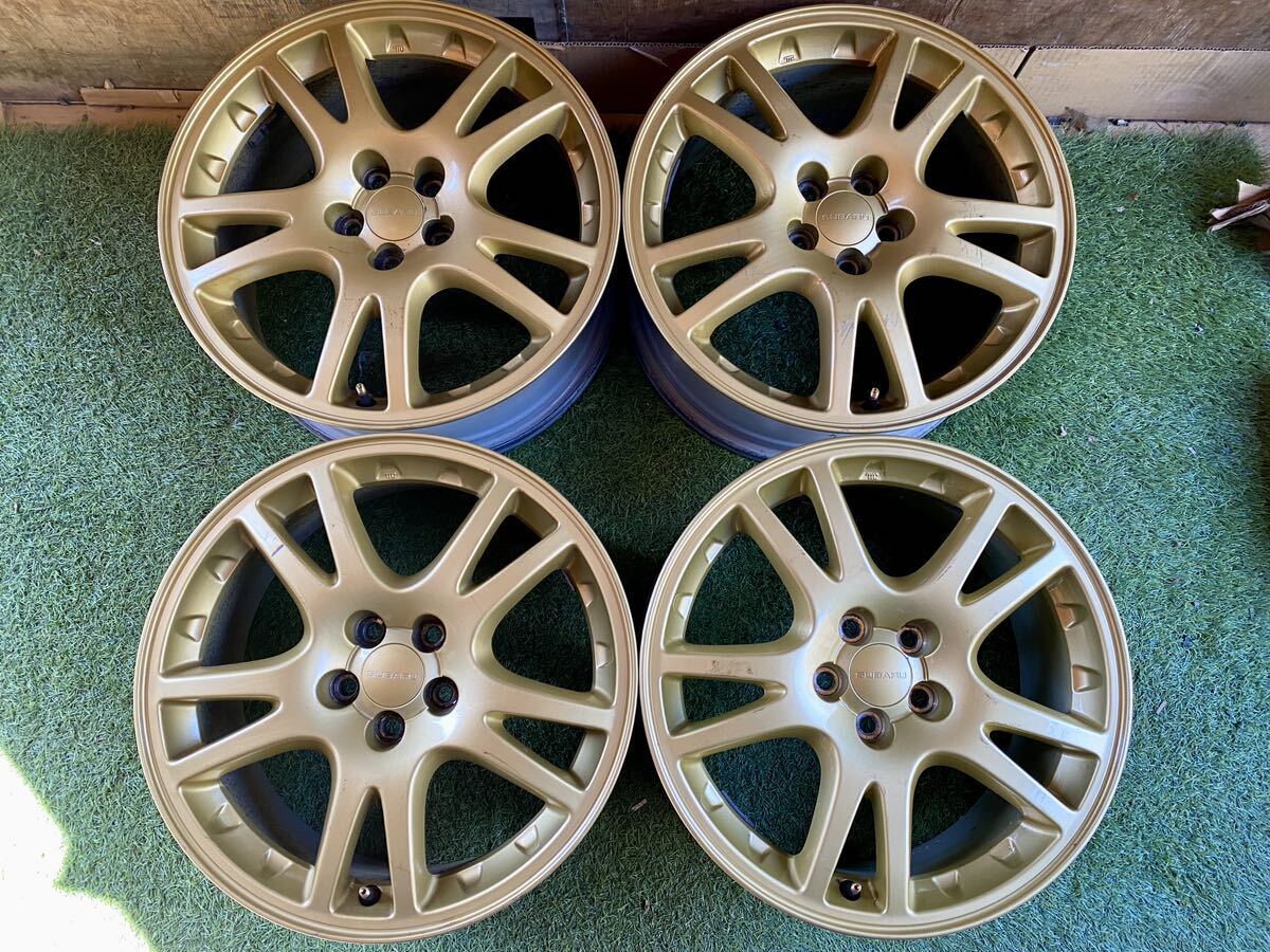 17x7.5J ET53 PCD 5Hx100 インプレッサ GDB STI 純正 ゴール　17インチ ブレンボ対応！ GC8 GF8 レガシィ BE BH BL BP フォレスター_画像1