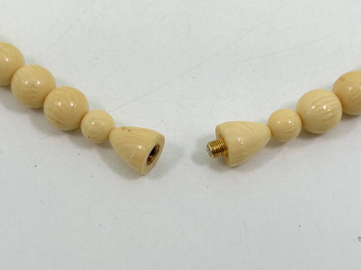 S0604-504 1743[1 jpy start ] ivory manner necklace total length : approximately 52cm weight : approximately 45.7g accessory Vintage antique 