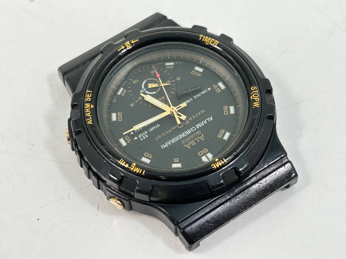 H0604-39 1820【1円スタート】腕時計　セイコー　SEIKO　アルバ　ALBA　V600-6020　アラーム クロノグラフ　クォーツ　メンズ