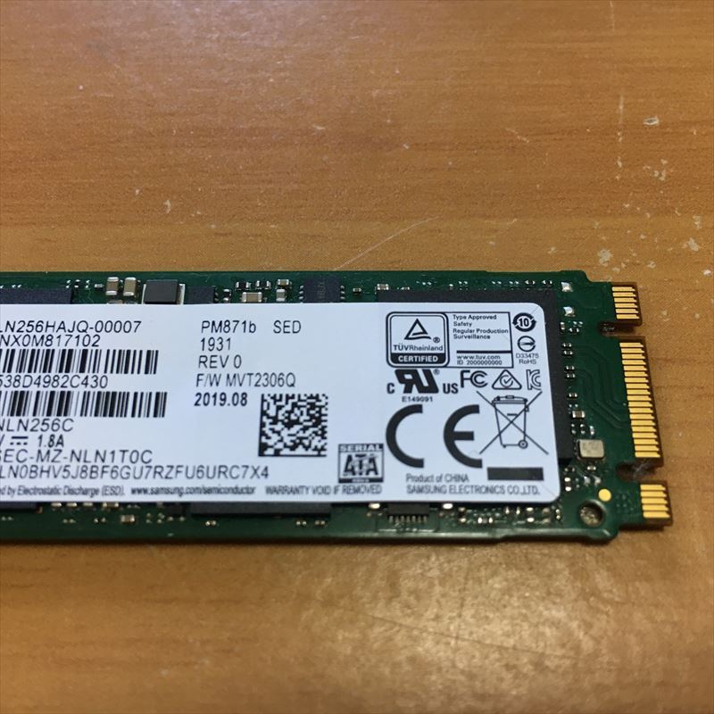6)Samsung M.2 SATA SSD 256GB MZ-NLN256C MGF 2280 使用時間 6451時間_画像2