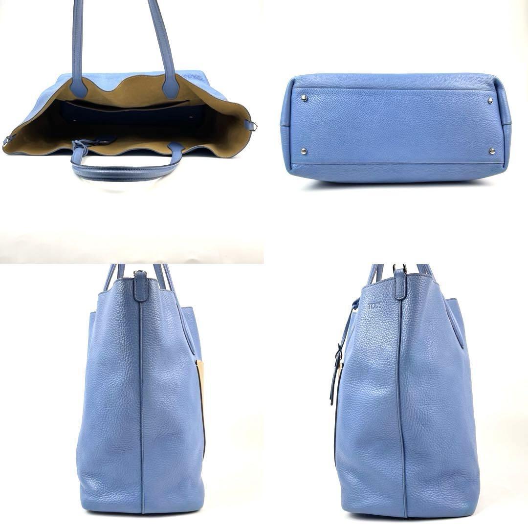 ♪直営アウトレット♪TOD'S ジョイトートバッグ ブルー 美品 TOD'S トッズ JOY ジョイ トートバッグ 2way ショルダー