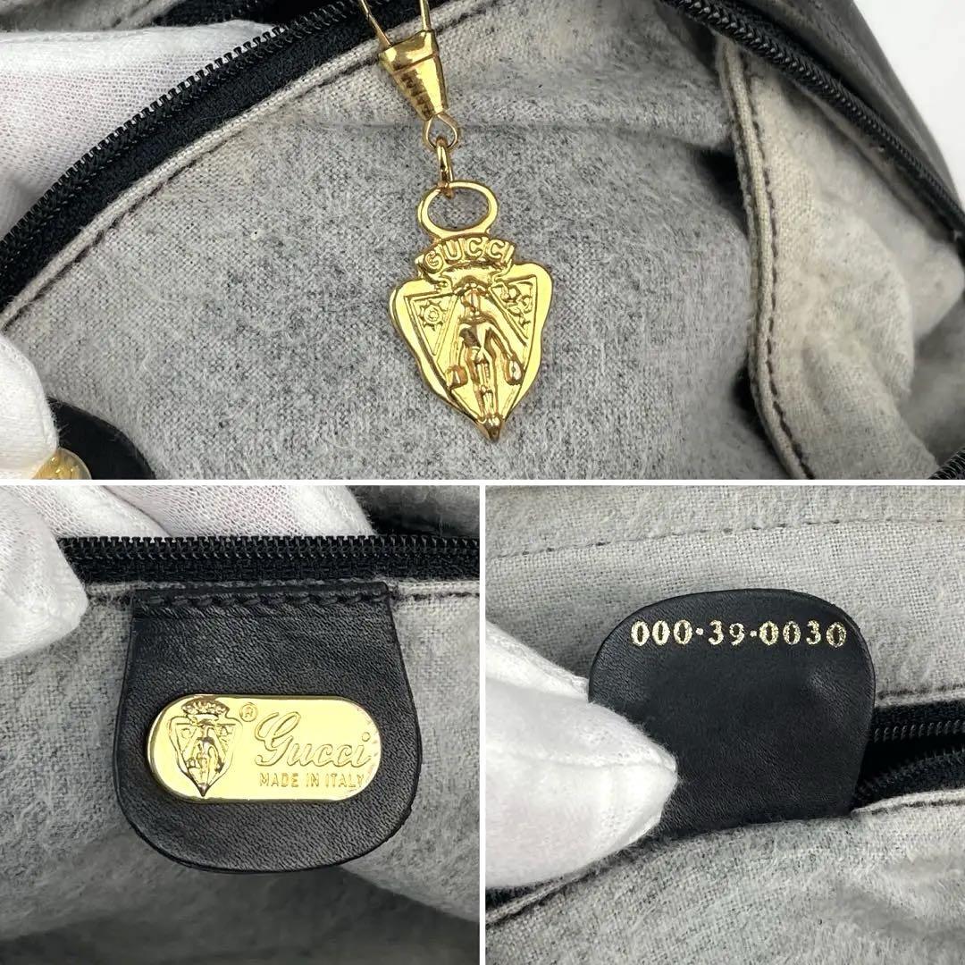 1円〜売切■GUCCI グッチ ハンドバッグ ミニボストン マイクロGG PVCレザー ブラック インターロッキング ゴールド金具 ラウンドファスナーの画像9