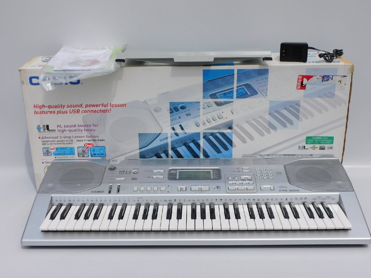 [ all keyboard . sound out has confirmed / free shipping ]CASIO synthesizer CTK-800 keyboard 61 keyboard shines keyboard normal operation goods manual / adaptor attaching used 