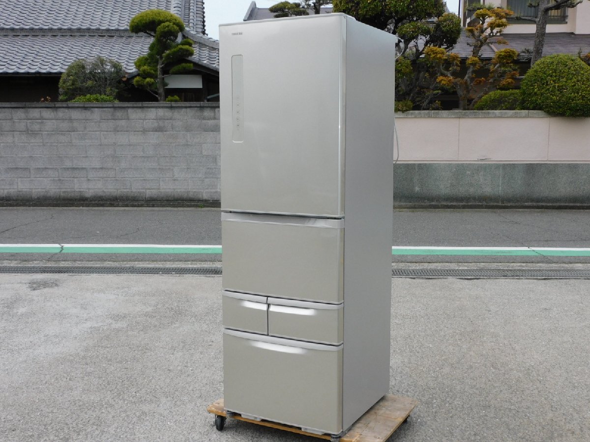 正常動作品】TOSHIBA 5ドア冷蔵庫 GR-M41GK 400L 大型 自動製氷 正常動作品】TOSHIBA 5ドア冷蔵庫 GR-M41GK 400L 大型 自動製氷