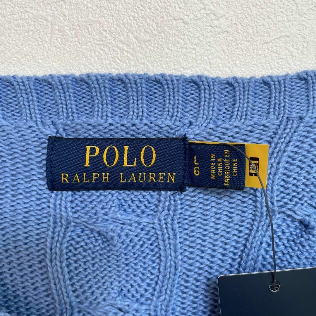 タグ付き　ポロラルフローレン　ケーブル編み　ポニー刺繍　長袖　ニットセーター　メンズ　Ｌサイズ　POLO RALPH LAUREN_画像6