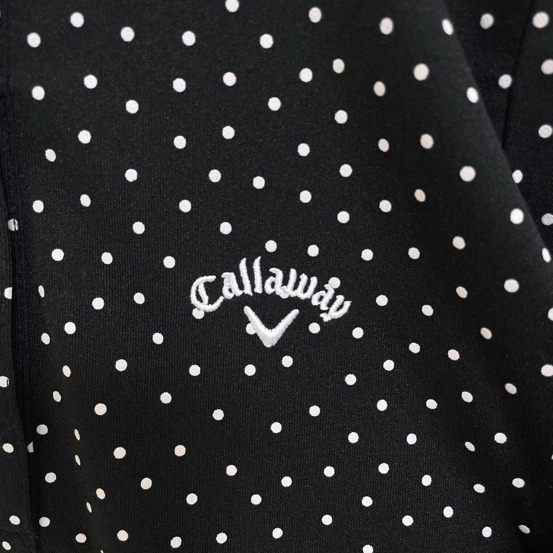 Callaway женский точка рисунок Golf Logo вышивка рубашка-поло с коротким рукавом чёрный женский S размер одежда для гольфа Callaway
