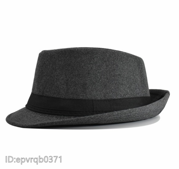 ソフト帽★新品 メンズキャップ ジャズハット 中折れハット 紳士 帽子 フリーサイズ 58センチ /グレー_画像3