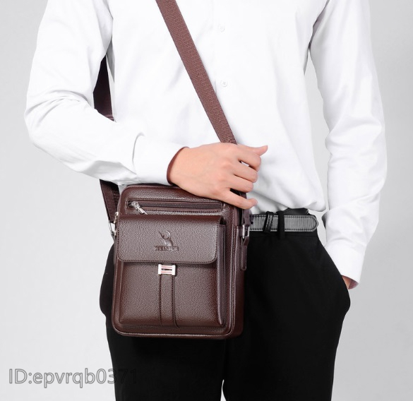 ショルダーバッグ 新品 メンズ ボディバッグ 斜め掛けバッグ レザー かばん 紳士 鞄 /コーヒー の画像9