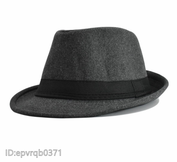 ソフト帽★新品 メンズキャップ ジャズハット 中折れハット 紳士 帽子 フリーサイズ 58センチ /グレー_画像1