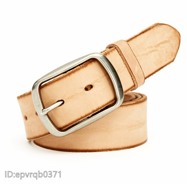 leather belt new goods men's belt Italy original leather cow leather one sheets leather pin buckle high quality leather belt punch attaching length adjustment possibility 2 color select / khaki 