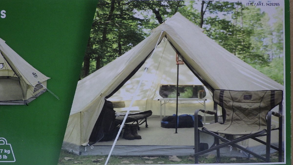 K725-1426265 ティンバーリッジ 6人用 パオテント テント 耐久性のある150Dポリエステル製 広い開口部 換気部が多く、通気性の良い構造の画像1