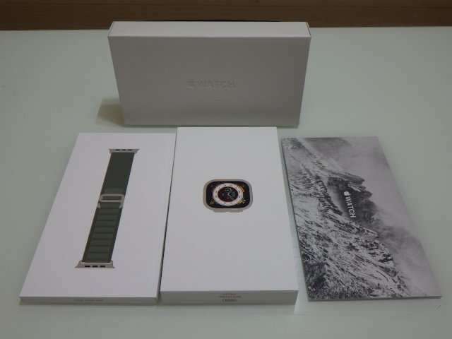 K623-48748 Apple Watch アップ ウォッチ Ultra GPS+Cellular モデル 49mm チタニウムケースとグリーンアルパインループ - Sの画像3