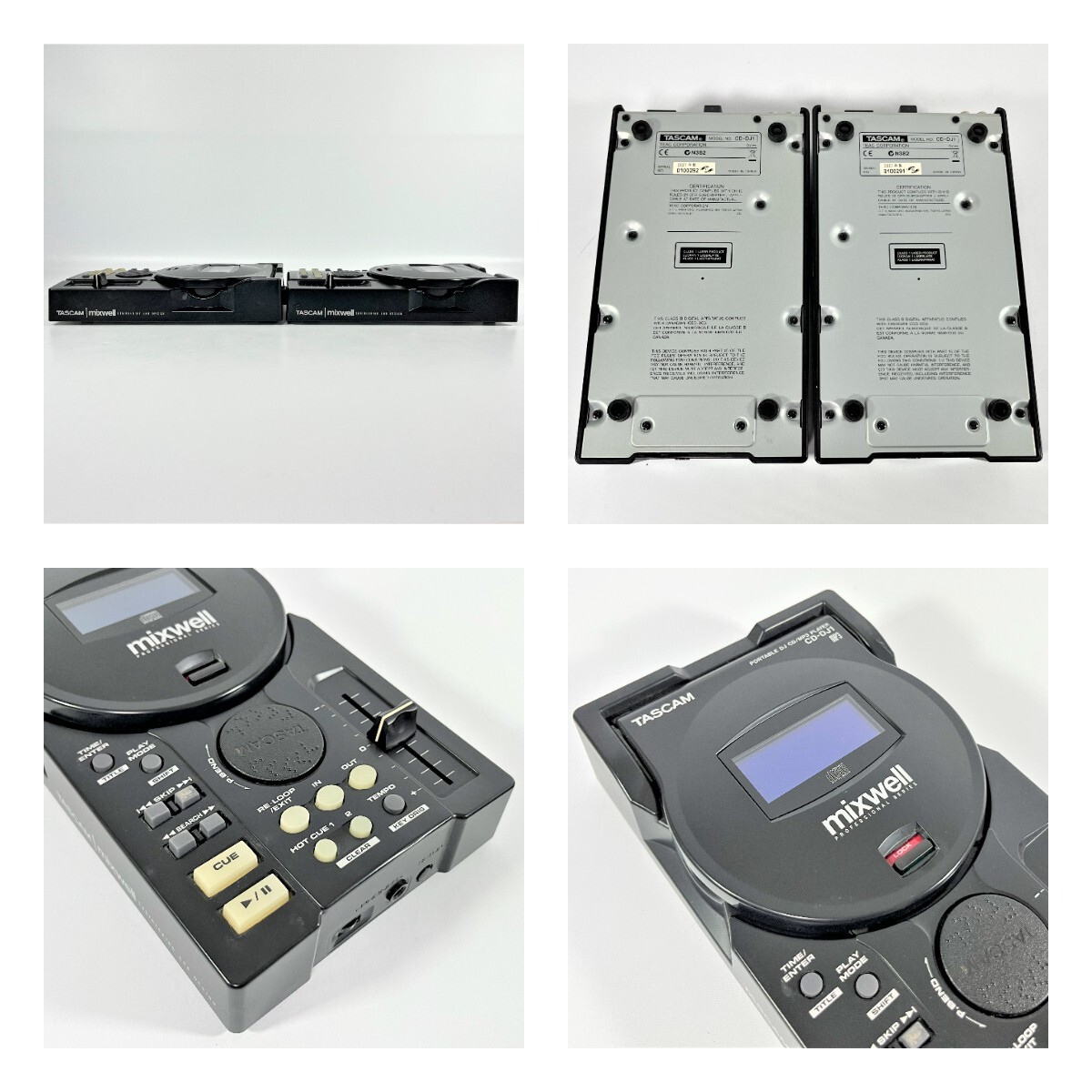 【ジャンク】 TASCAM タスカム Mixwell ミックスウェル CD-DJ1 CDJ DJ機器 2台セット ペア●R601171_画像4