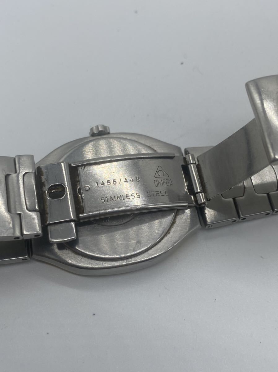 M19 1円〜 OMEGA オメガ ポラリス シーマスター デイト グレー文字盤 メンズ腕時計 クォーツ 美品の画像6