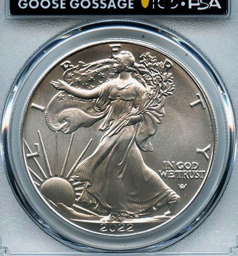 ★★ 最高鑑定 シルバーイーグル 2022 MLBレジェンド Goose Gossage 直筆サイン １$ .999銀貨 PCGS MS70 First Strike ★★_画像3