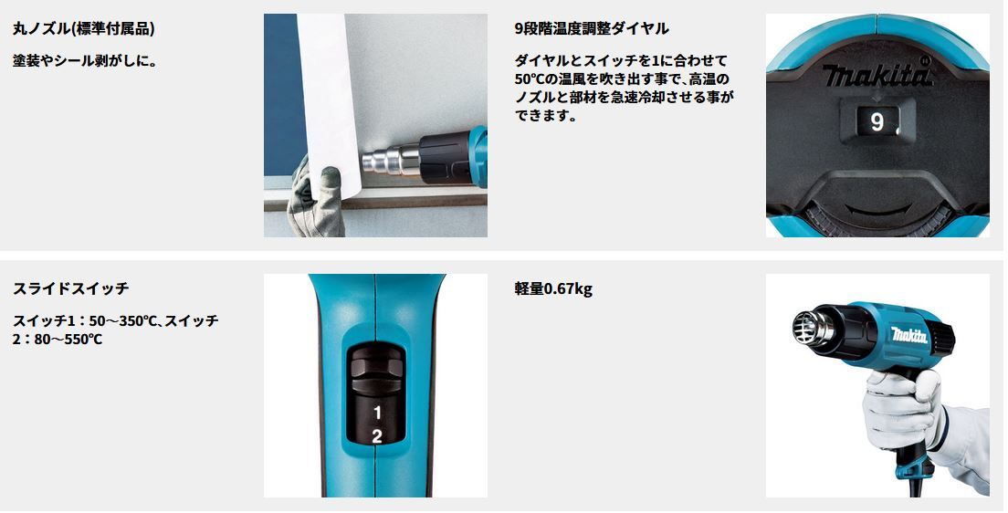 新品◇マキタ makita ヒートガン HG6031VK ケース,標準付属品付,領収書OK_※メーカーより抜粋