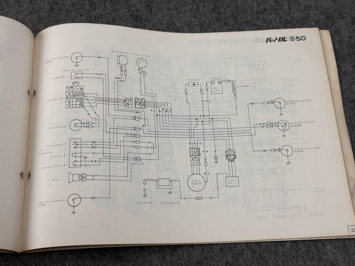 ◆O25 売切り! 希少 美品 ヤマハ サービスデータ 配線図 1979年 パッソル MR50 TY50 GR50 RD250 XT500 TX650 TZ250 TZ350の画像5