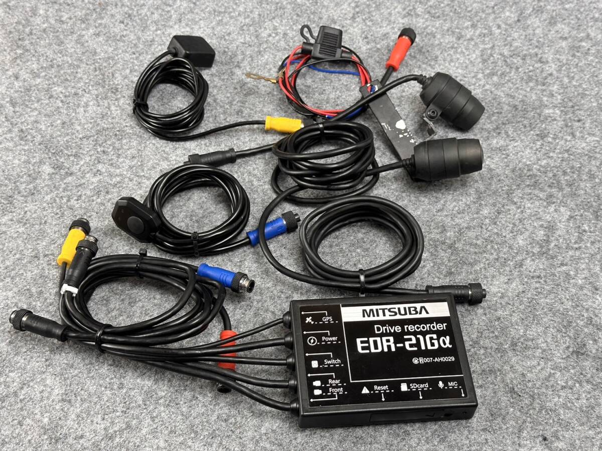◆R36 売切り! 実働 ミツバ EDR-21Gα フルHD GPS バイク用 ドライブレコーダー 前後録画 SONY CMOS 防水 防塵 無線LAN オートバイ カメラの画像1