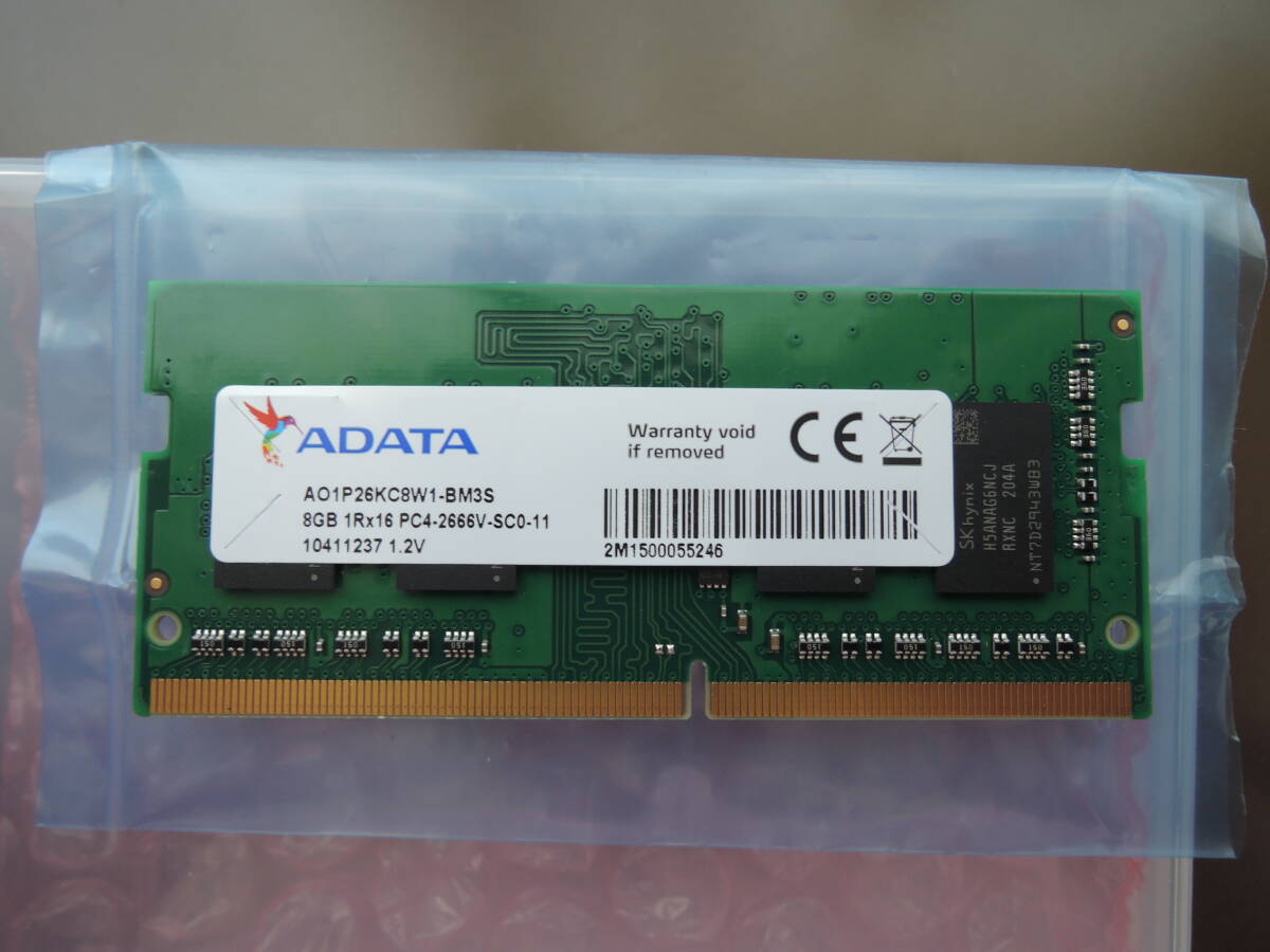 ● DDR4-2666 / 8GB ● ADATA 1Rx16 PC4-2666V-SC0-11 ● SK hynix chip 8GB ● 1個の画像1