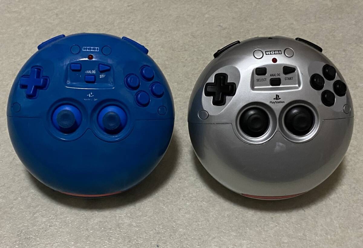 HORI ドラゴンクエスト メタルスライムコントローラ ＆ スライムコントローラ 2点セット / ジャンク品 PS2 PSone アナログコントローラ