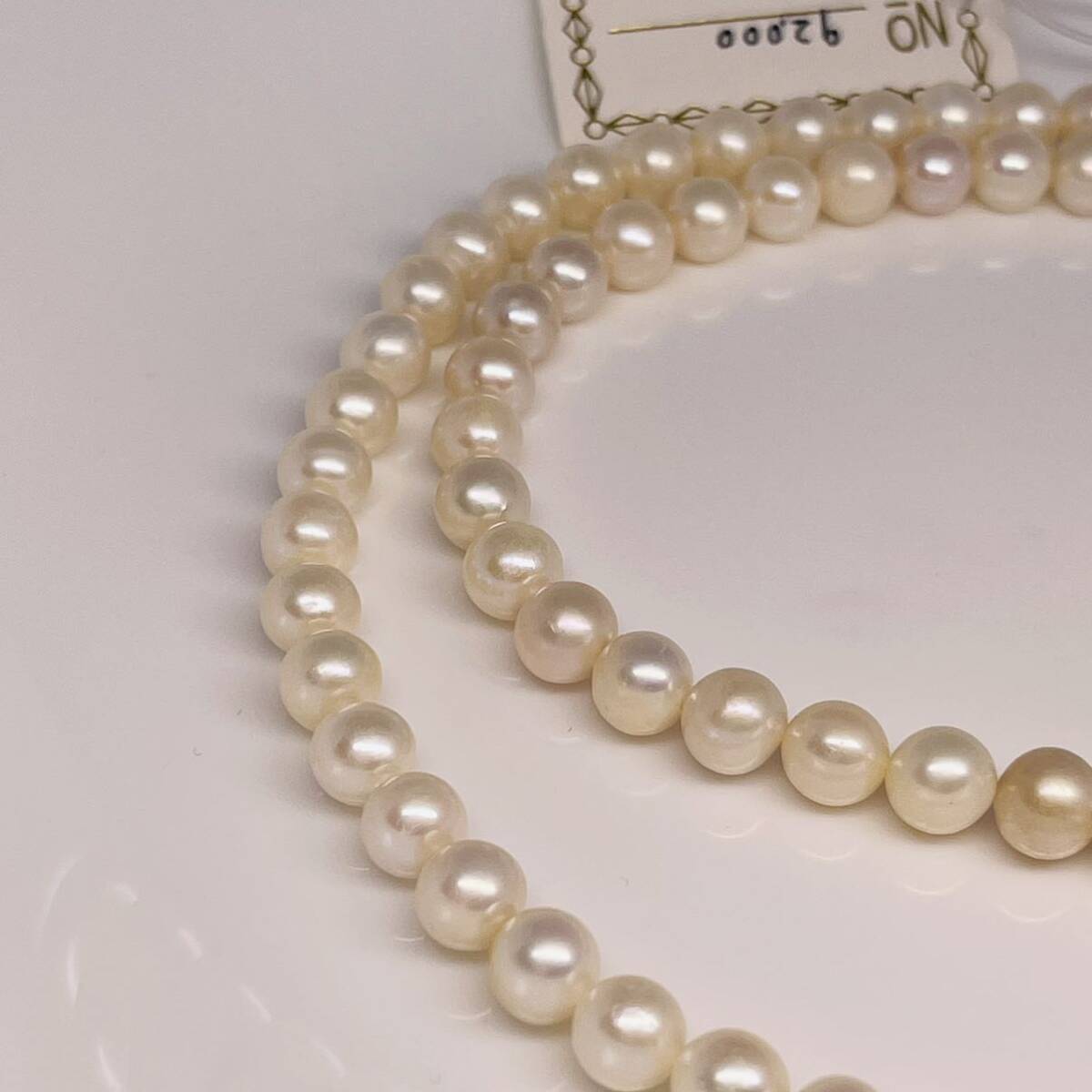 日本産 本真珠 パールネックレス 45cm 真珠ネックレスnecklace jewelry pearl ジュエリー 艶やか 養殖真珠 留め具部分SILVER刻印あり の画像6
