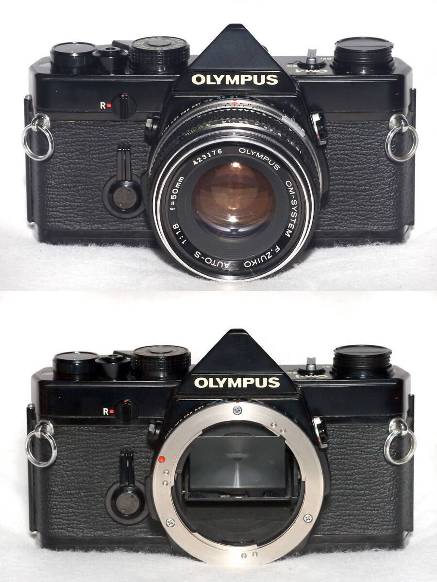 OM-1★★★外観光学系共にきれいな個体,プリズム交換腐食対策,メーター稼動品★オリンパス OM-1 Black . F.ZUIKO AUTO-S 50mm F1.8★★★aの画像2