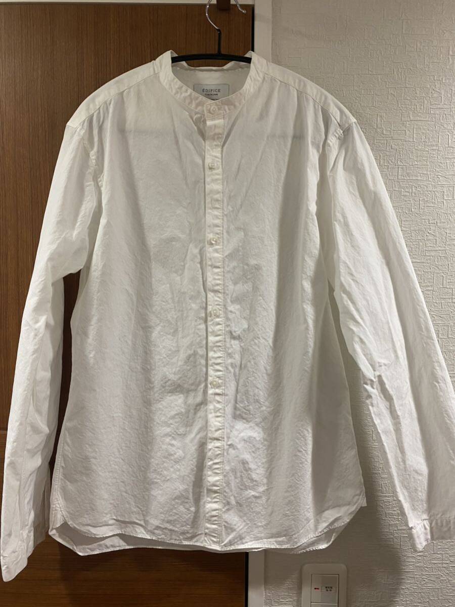 エディフィス EDIFICE メンズ シャツ白 長袖シャツ Made in Japan サイズ46ホワイトの画像1