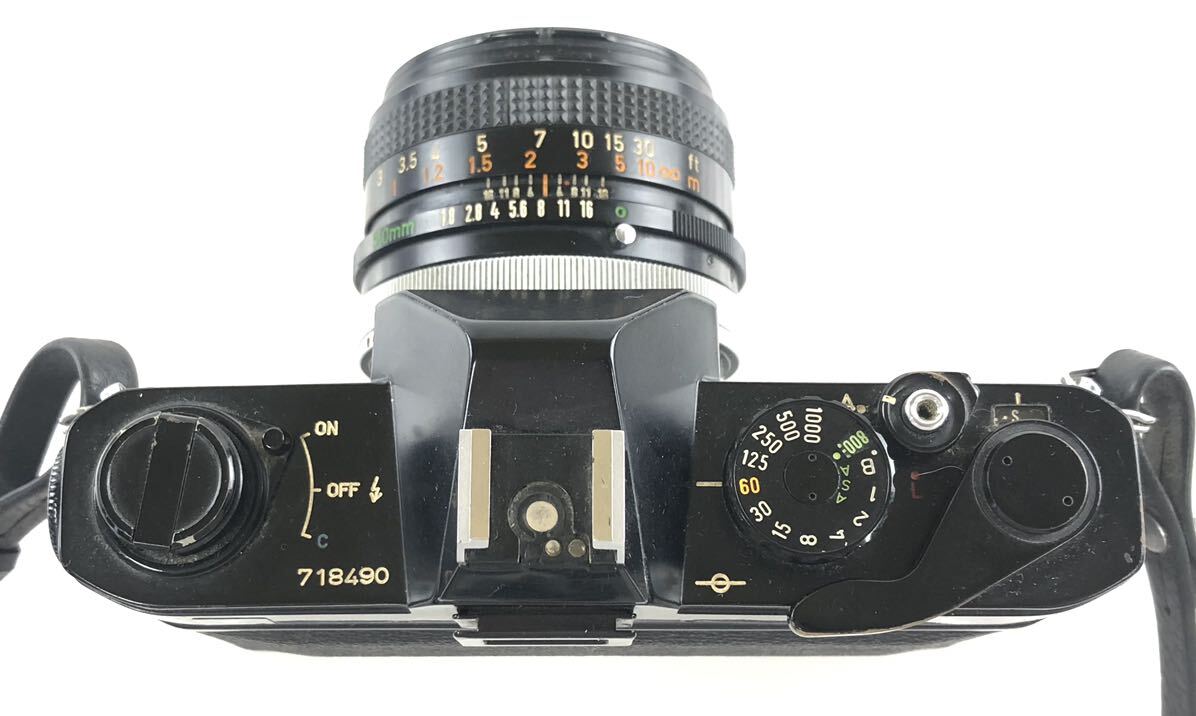 【SM989】CANON キャノン FTb QL フィルムカメラ CANON LENS FD 50㎜ 1:1.8 S.C. CANON LENS MADE IN JAPAN レンズ ストロボ レンズ付きの画像7