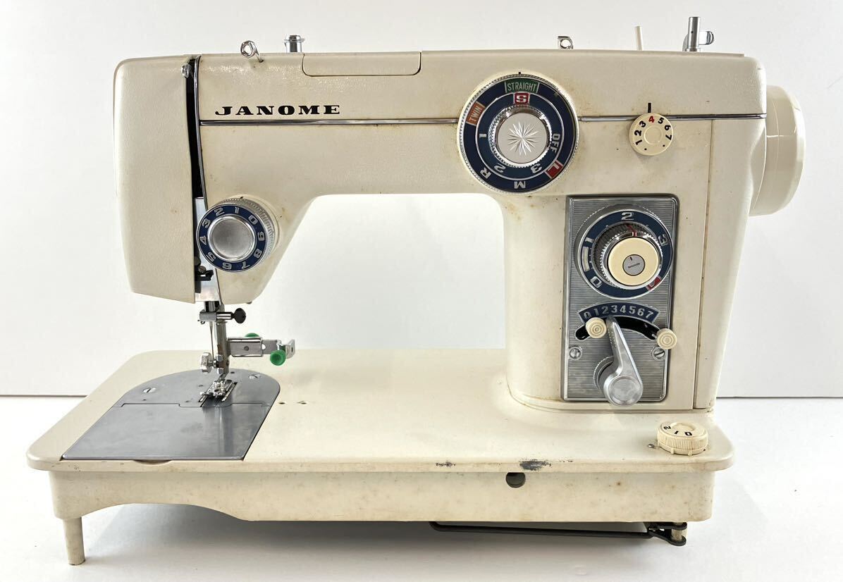 【HM1186】 ジャンク品 JANOME ジャノメ MODELE801 ミシン ハンドクラフト ハンドメイド 手芸 手工芸 裁縫 フットペダル付き アンティーク の画像1