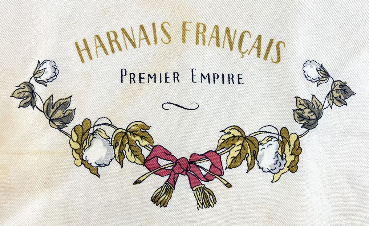 【SM1038】 HERMES エルメス カレ90 フランス初代帝国のハーネス シルク スカーフ ネイビー柄 服飾小物 ファッション 