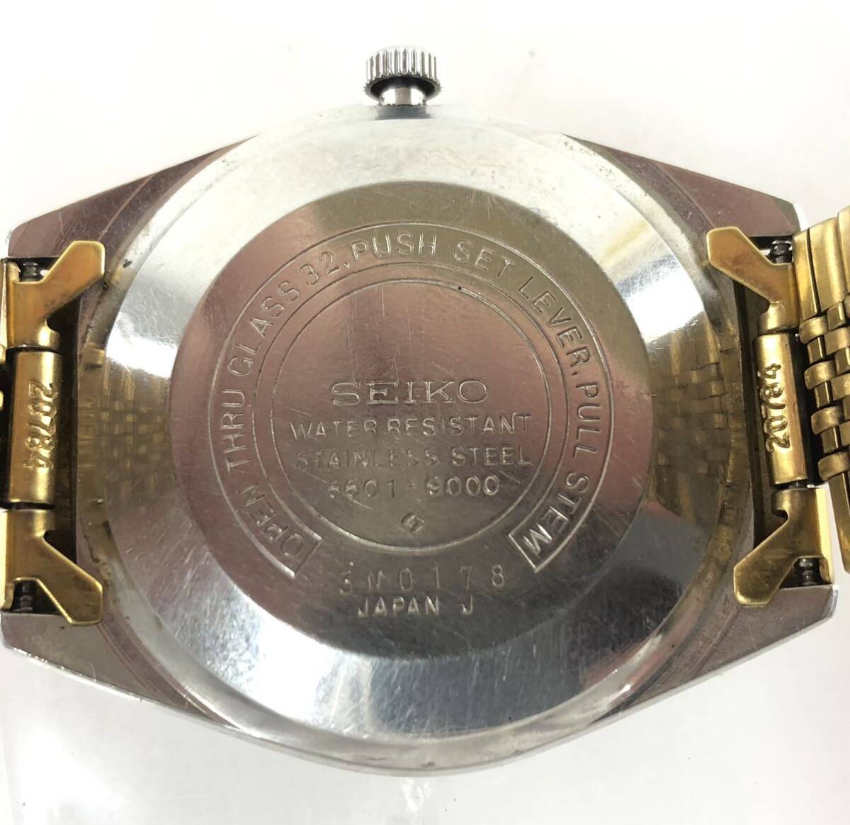 【HM1173】ジャンク品 SEIKO セイコー 5601-9000 LORD MATIC LM ロードマチック 自動巻き AT メンズ腕時計 φ50.25の画像3