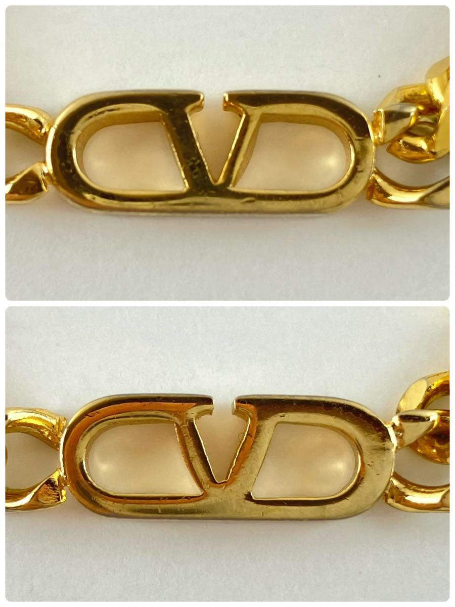 [SM1036] VALENTINO Valentino bracele Gold color Logo accessory clothing accessories sack attaching approximately 14.2g