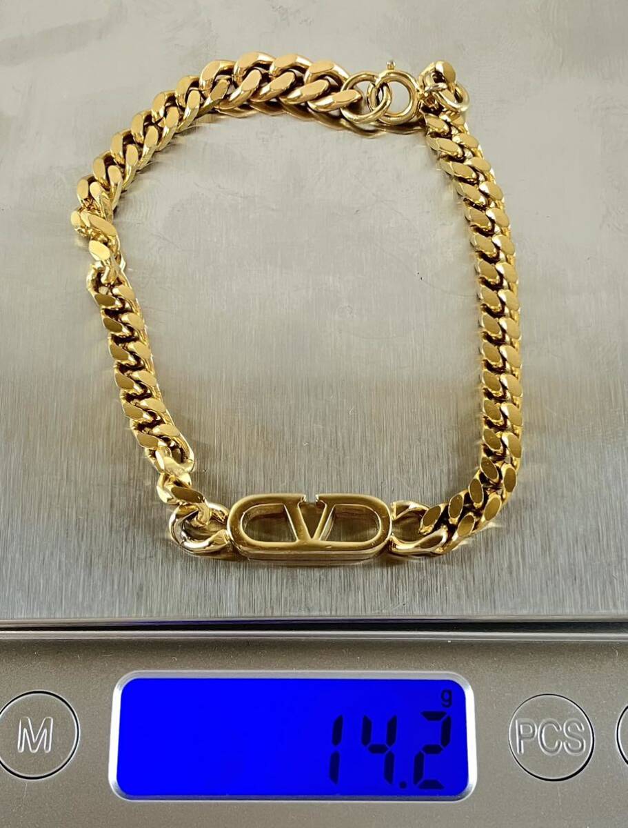 [SM1036] VALENTINO Valentino bracele Gold color Logo accessory clothing accessories sack attaching approximately 14.2g