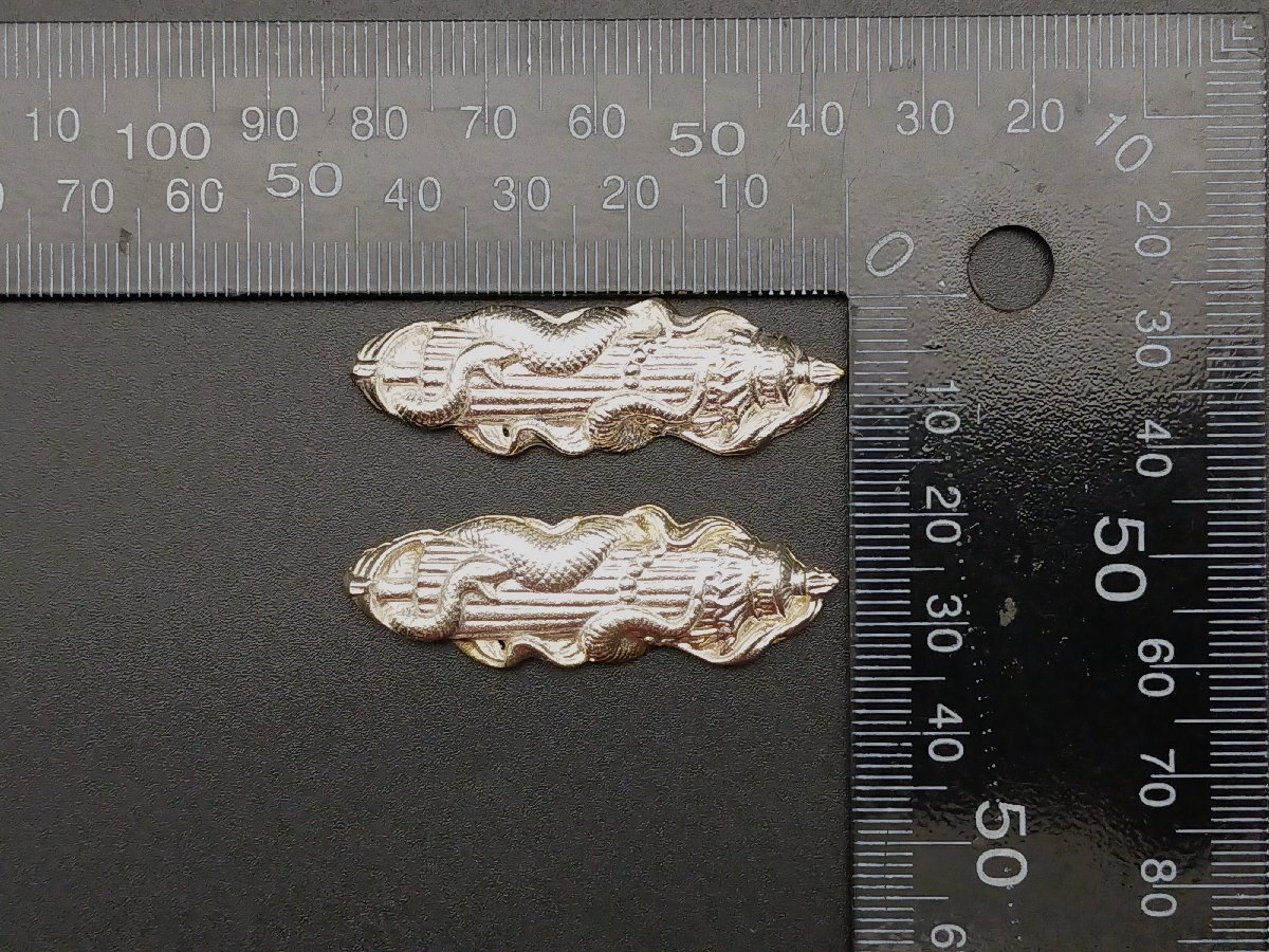 AFM18　目貫　傘と蛇の図　天王法具　銅製　現代作　日本刀装具_画像3